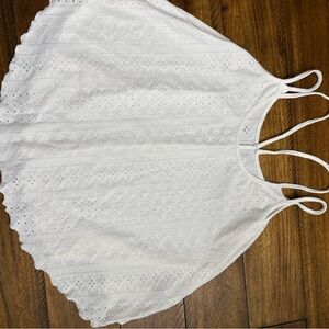 SHEIN White Eyelet Double-Strap Camisole